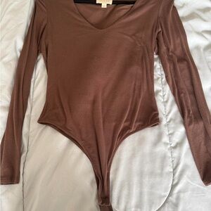 Brown Long Sleeve Bodysuit
